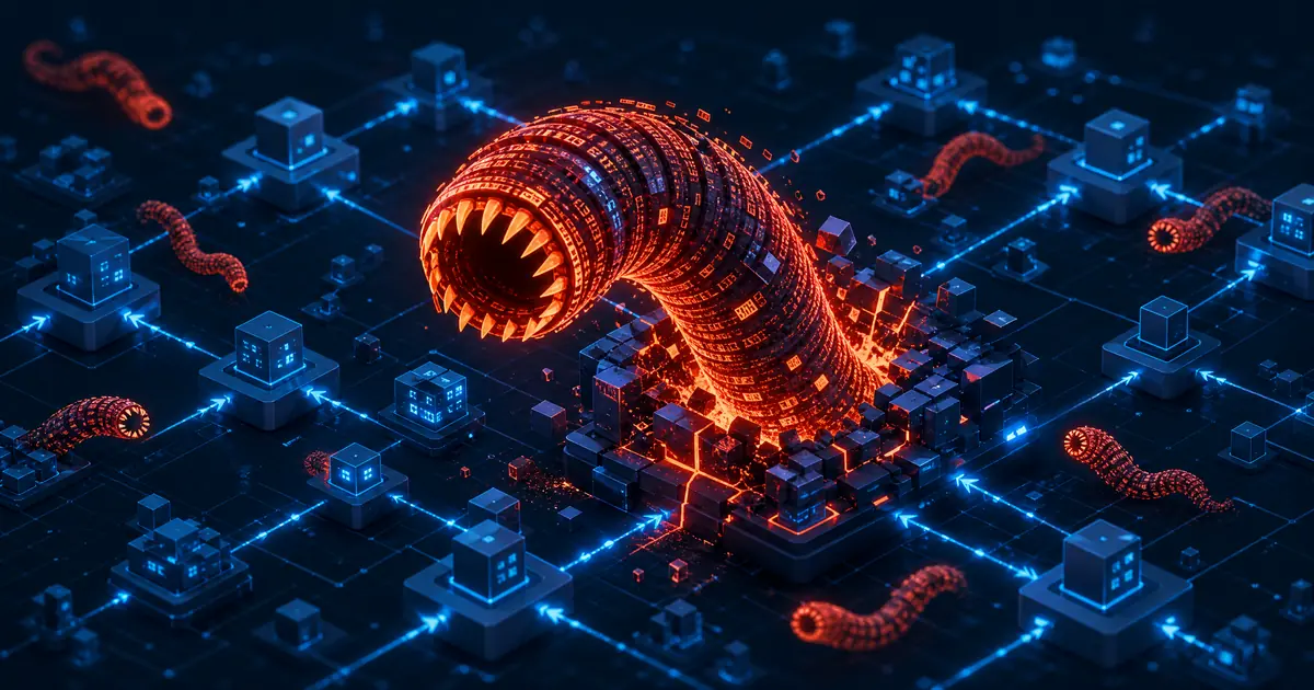 Shai-Hulud npm támadás: Önmagát-sokszorosító supply chain féreg blog bejegyzés kiemelt képe