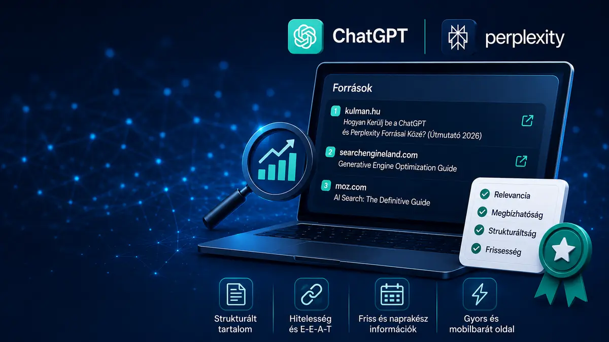Hogyan kerülj be a ChatGPT és Perplexity forrásai közé? blog bejegyzés kiemelt képe